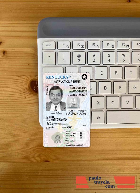 USA Kentucky driving license under 21 photolook FRONT PSD template